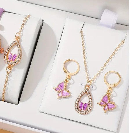 Luxury 4PCS Butterfly Jewelry Gift Set