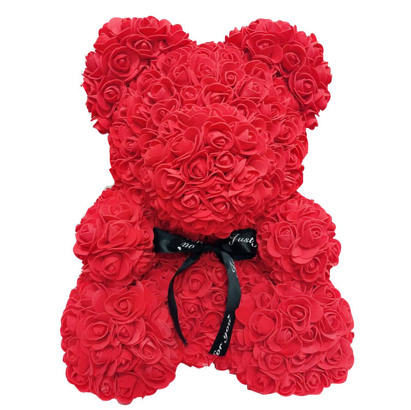 Creative Artificial Flowers Embrace Bear