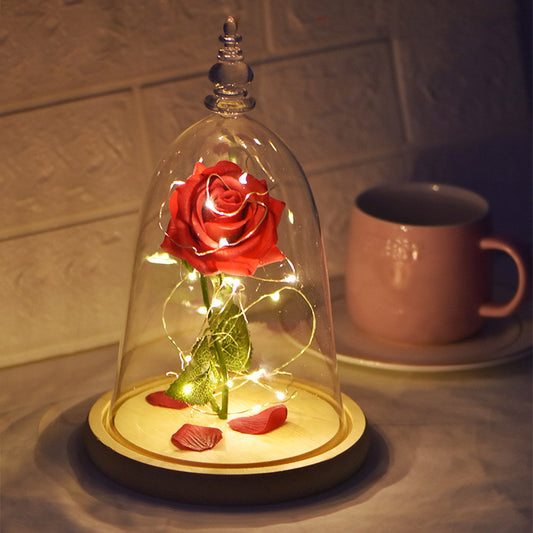 Glass Cover Rose LED Supper Light Valentine Day