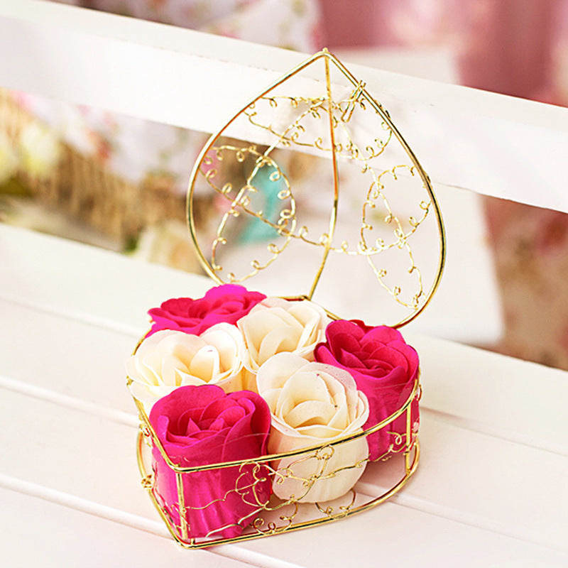 Heartfelt Moments: Floral Heart-Shape Gift Basket