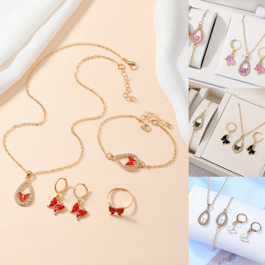 Luxury 4PCS Butterfly Jewelry Gift Set