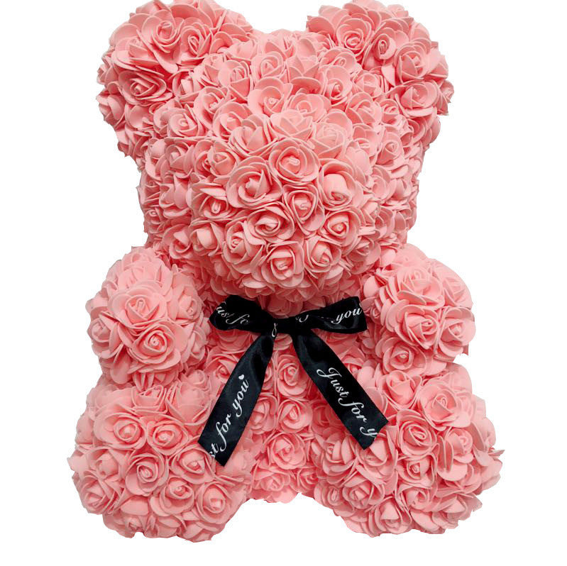 Creative Artificial Flowers Embrace Bear