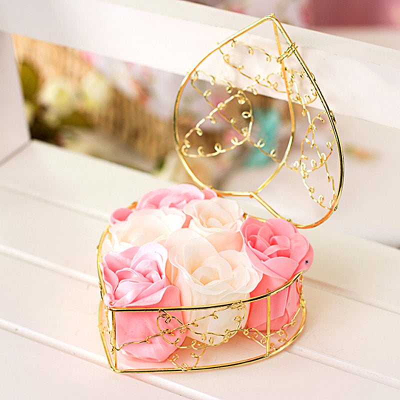 Heartfelt Moments: Floral Heart-Shape Gift Basket