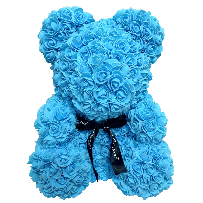 Creative Artificial Flowers Embrace Bear